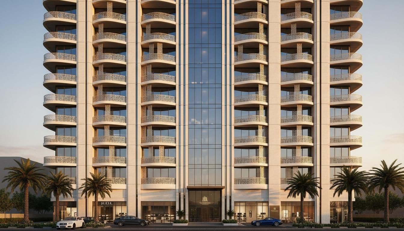 Façade d'un immeuble résidentiel à Abidjan